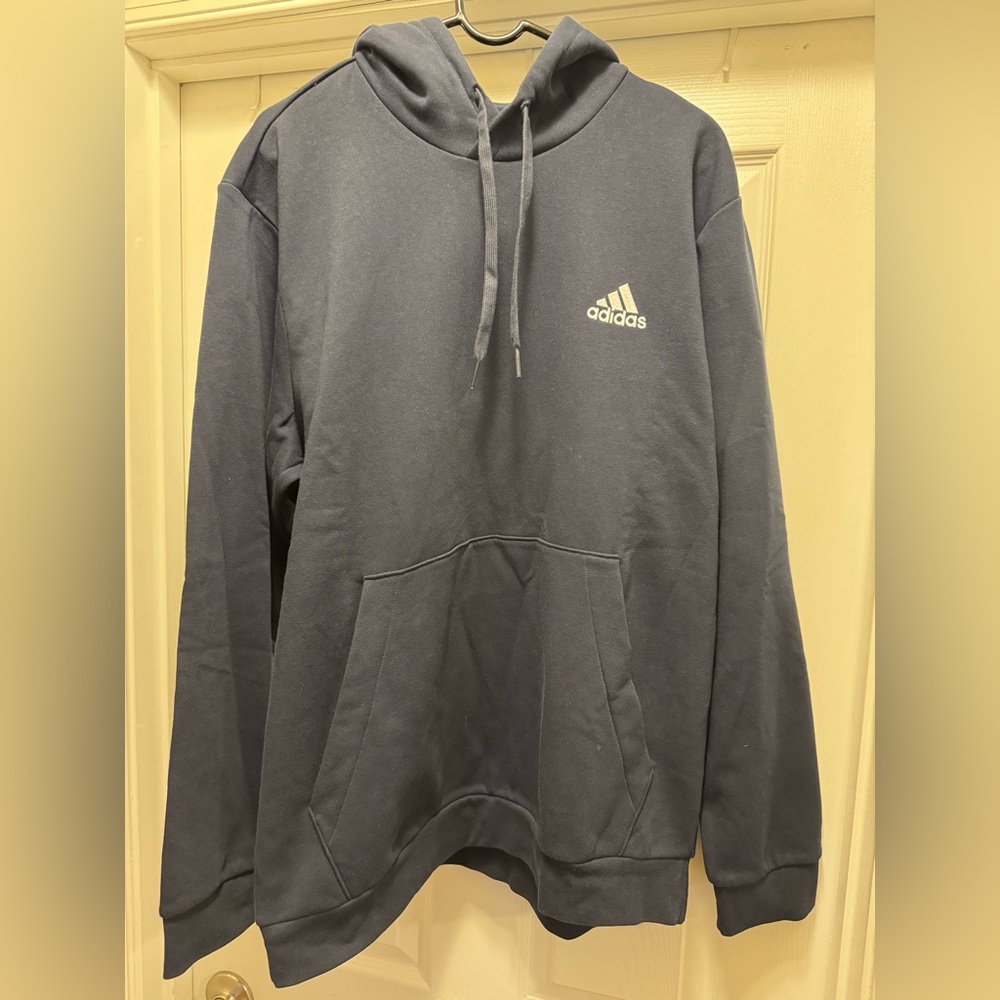adidas Navy Pullover Hoodie with Logo